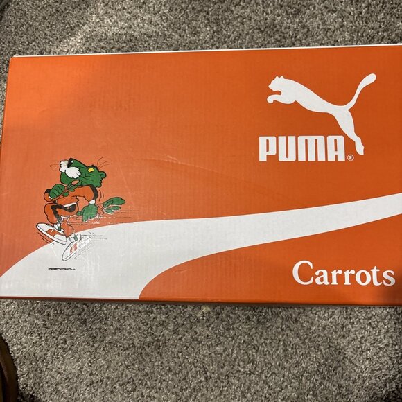 PUMA Mens Sz 13 Anwar Carrots Suede XL Scavenger Hunt White Orange Green DISPLAY - Picture 11 of 13